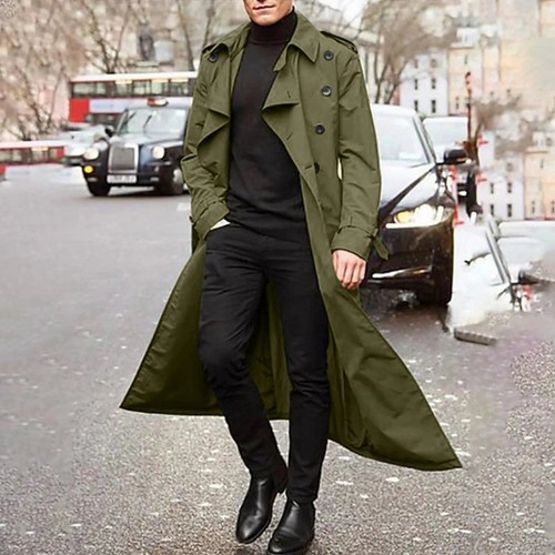 Men long trench coat - men's,