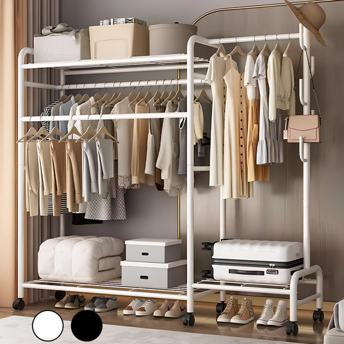 Heavy duty double clothes - clothes, rail