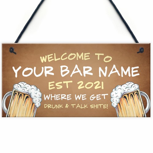 Personalised funny bar - personalised, sign