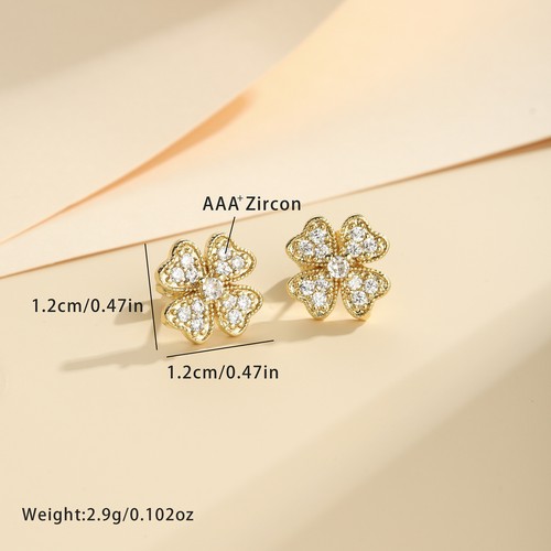 Clover pearl stud earrings - clover,