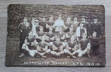 OLD RP, FOOTBALL RELATED POSTCARD.  'LLANHILLETH "ROVERS" A.F.C. 1913 - 14'.
