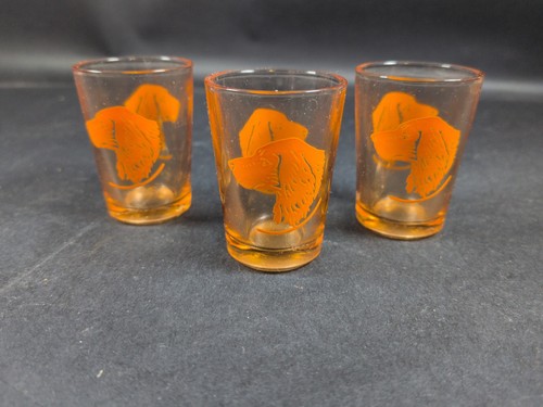 Vintage amber shot glasses set - vintage,