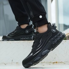 Work Safety Shoes Steel Toe Cap Men Lightweight Boots Rotating Buckle Breathable