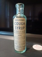 vintage Miners Childrens cough syrup bottle  medicine Porthleven Vintage Old 