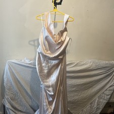 Forever Unique Women's Champagne Slit Off Shoulder Maxi Dress Size18