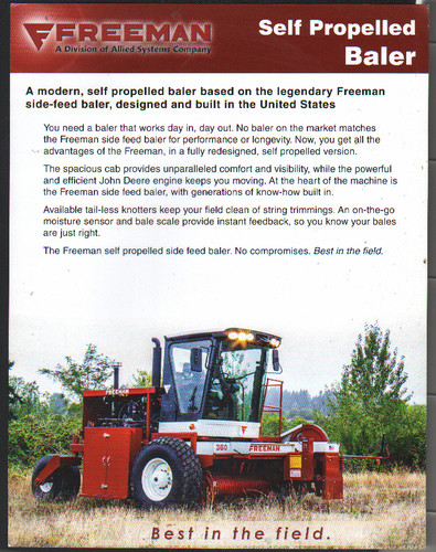 Freeman self propelled baler - self,