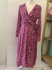 CHARITY HERO PAWS New Ladies Per Una M&S Pink Wrap Dress Size 10 Long Sleeve