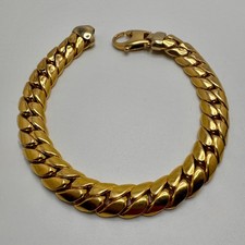 18ct Gold Cuban Links Bracelet, 9.2mm Wide, 8in Long, 23g Not Scrap