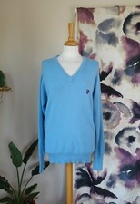 Vintage BALLANTYNE Blue 100% Scottish Cashmere jumper size M