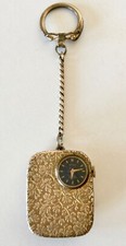 REUGE ​​STE-CROIX (SWISS) ​​WATCH MUSIC BOX-VINTAGE-GOLD COLOR LEAVES KEYCHAIN