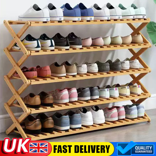 Tier wooden folding shoe - wooden,