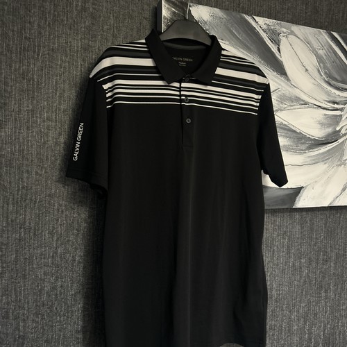 Galvin green golf black polo - green,