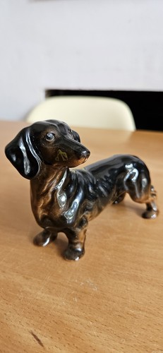 Vintage porcelain dachshund - porcelain,