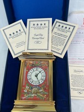 Superb 8 Day Halcyon Days Enamels English Made Military Theme Carriage Clock.