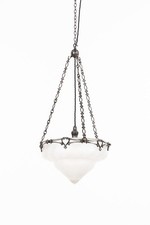 Antique WAS Benson / Powell Glass Plafonnier Bowl Light Fitting W.A.S