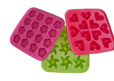3 x IKEA Silicone Rubber Ice Cube Tray Star Flower and Heart