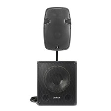 Vonyx SPJ-1200A Active PA Speakers Package with SWA15 Subwoofer 1200W