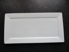 White Ceramic Rectangular Sandwich Plate / Cake Plate