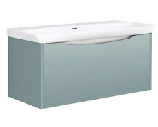 Designer Bathroom Wall Hung Vanity And Sink 1080 mm Sea Green Led Illumination