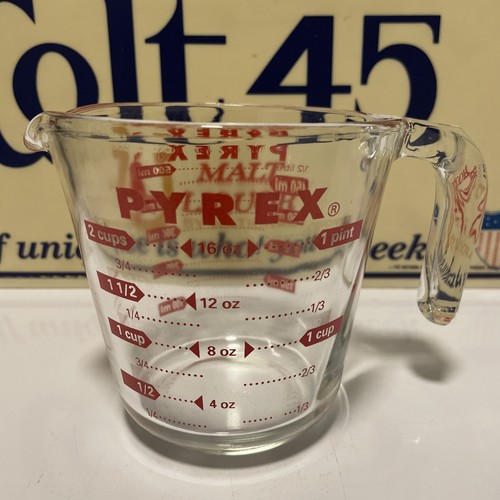 Pyrex red lettering cup 16 - red,