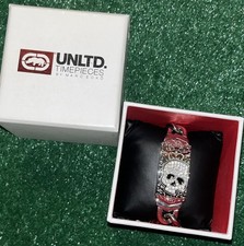 MARC ECKO WATCH N.Y.C.#00-829-1972 RHINO SKULL THICK  SILVER TONE CHAIN Y2K