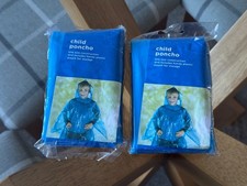 2x Child's Blue Rain Poncho