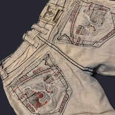 rock revival Slim Straight Jeans – Size 29 – Distressed Light Wash –