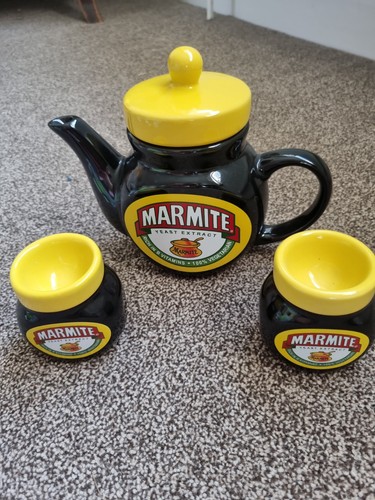 Marmite teapot and two egg - marmite,