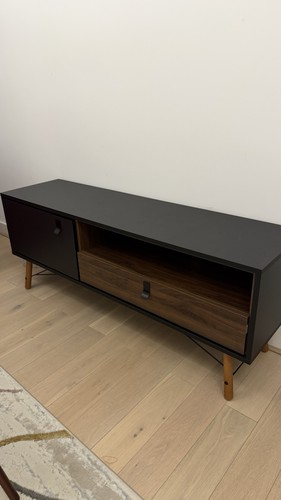 Black dark wood stand 1 - tv,