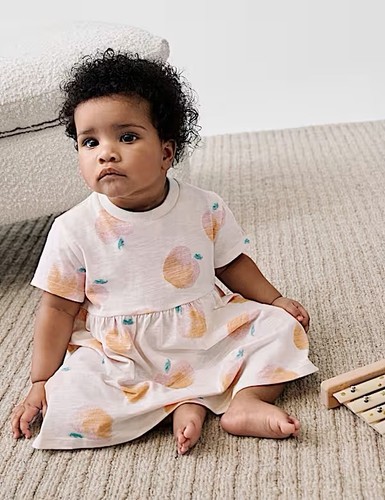 Girls peach short - m&s,
