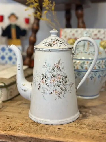 Antique french enamel coffee - antique,