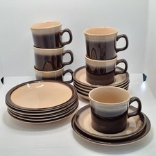 Wedgwood Monterey Tea Cup Saucer and Plate Trio Set of Six Vintage Tableware