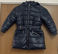 M&S Girls Metallic Navy Padded