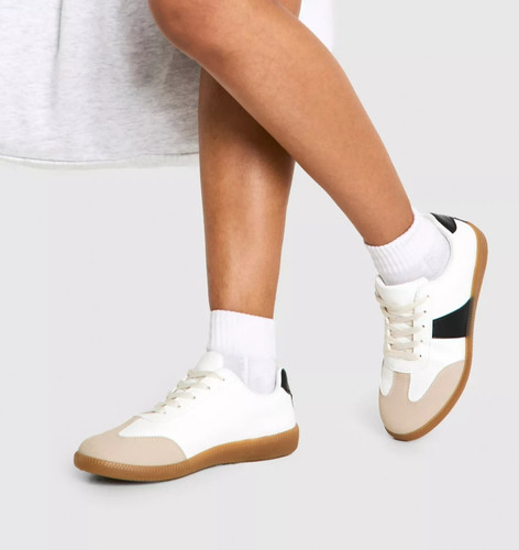 Women white black flat - women's,