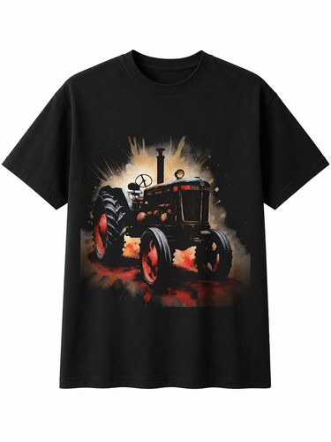 Vintage tractor circle - vintage, retro