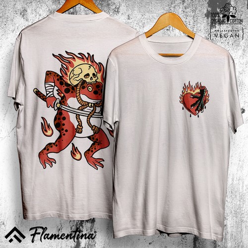 Ninja frog battle mens tshirt - ninja,