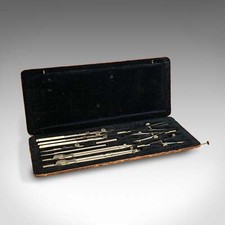 Quality Antique Drawing Instrument Set, German, Architect, Cartographer, Riefler