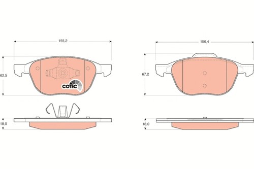 Front rear brake pad set - /,