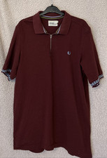 Fred Perry Bradley Wiggins Quarter Zip Polo Shirt Cycling Size XL Pit 21/22