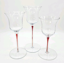 Red stemmed clear - clear, votive