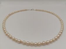 925 Sterling Silver Cultured Japanese Saltwater Akoya Pearl Necklace 470