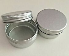 Small Silver Round Aluminium Jewellery Earring Pot Tin Container FAST UK Seller