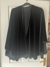 Black cotton velvet cape, one