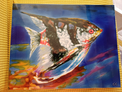 Stunning angel fish tile art - stunning,