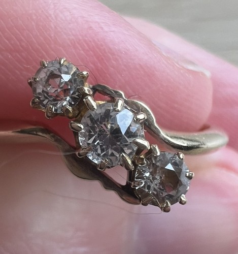 Antique 15ct gold three stone - gold,