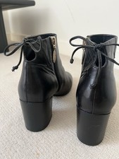 Black Leather Ankle Boots Soft Size 6/39. Bought In Paris. Excellent Condition