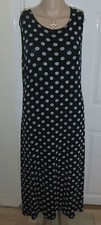 Black with white dots slinky dress UK Large, used