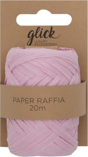 20m baby pink paper raffia - pink,