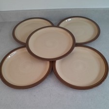 Denby Pampas Stoneware  Vintage Set of 5 Dinner Plates  10 ' VGC