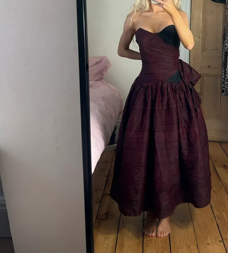 Vintage burgundy black silk - vintage,